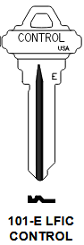 101-E Look-Alike LFIC Control Key Blank for Schlage E Keyway | Nickel-Silver