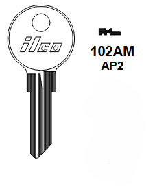 102AM-AP2 Key Blank for Chicago | Nickel-Plated