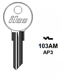 103AM-AP3 Key Blank for Chicago | Nickel-Plated