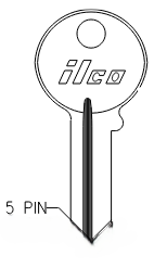 1046 Key Blank for American Lock (5-Pin) | Nickel-Plated