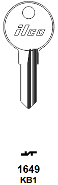 1649-KB1 Key Blank for Kimball | Nickel-Plated