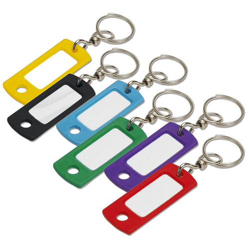 Flexible Key Tag | 2" Length x 7/8" Thickness, 1-3/8" x 5/8" Clear Plastic Insert with 3/4" Overlapping Swivel Ring | 2/Card