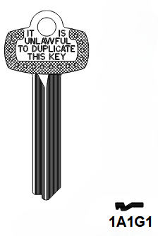 1A1G1 Look-Alike Key Blank for Best/Falcon | Nickel-Silver | Best G