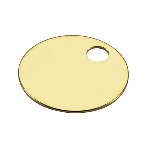 1- 3/8" Solid Brass Tag | One Hole | 100/Display Box