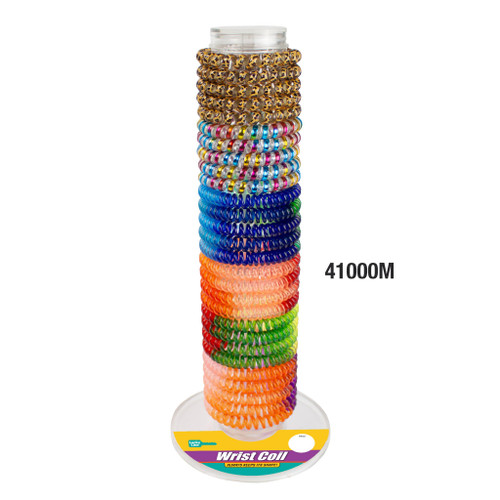 Key Wrist Coil Jelly with 7/8" Nickel Plated Tempered Steel Ring | Assorted | 28/Display