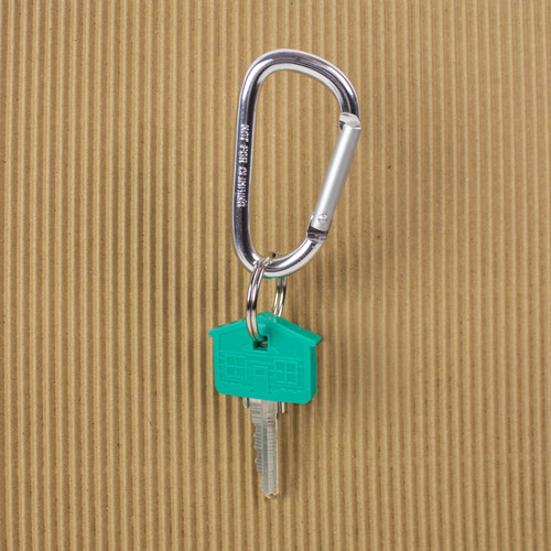 Small Spring Loaded C-Clip with .78" Nickel Plated Split Key Ring | Anodized Aluminum |Assorted | 1/Card