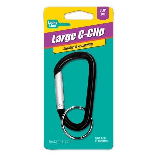 Large Spring Loaded C-Clip Included 1-1/8" Nickel Plated Split Key Ring | Anodized Aluminum |Assorted | 1/Card