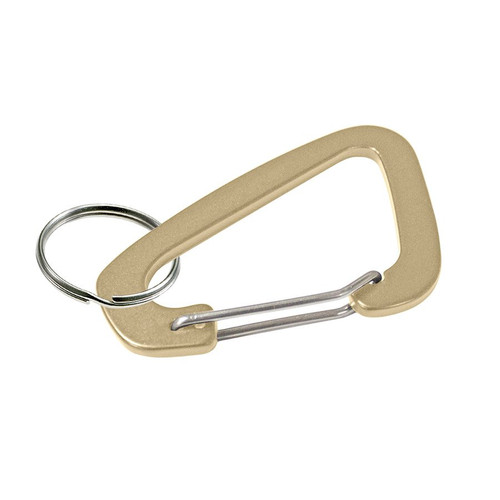 Boomerang Shaped C-Clip Includes .78" Nickel Plated Split Key Ring | Lightweight Aluminum | Champagne |10/Pack