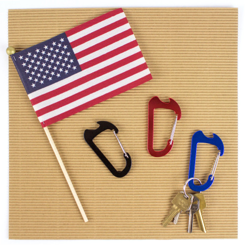 C-Clip with Built-In Bottle Opener | Lightweight Aluminum | Black | 10/Pack