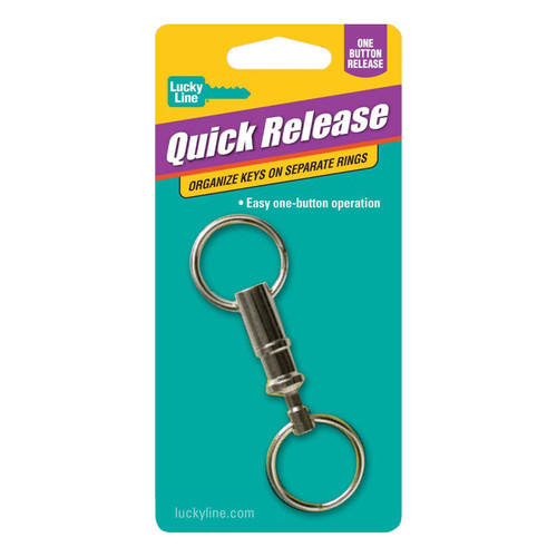Key Holder Quick Release | Aluminum with Two 7/8" Nickel Plated Tempered Steel Split Rings | Assorted |1/Card