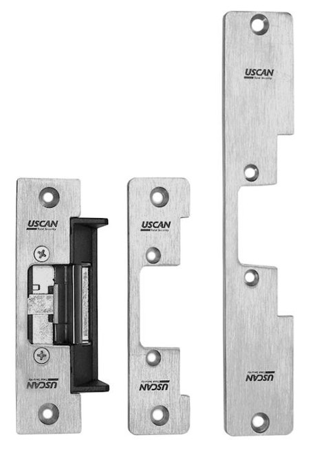 12/24VDC Universal Electric Strike | Satin Stainless Steel