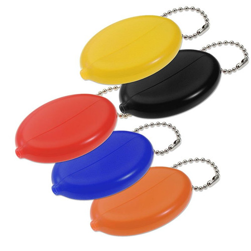 Key Coin Holder | 3" Length x 2" Width, Plastic with 4-1/2" Nickel Plated Steel Ball Chain | 1/Card