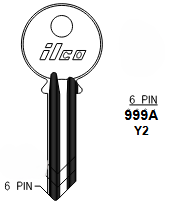 999A-Y2 Key Blank for Yale | Nickel-Plated