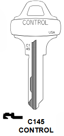 C145 Look-Alike LFIC Control Key Blank for Schlage C145 Keyway | Nickel-Silver