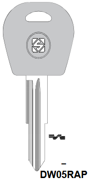 DW05RAP Automotive Key Blank for Daewoo | Nickel-Plated