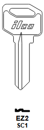 EZ2-SC1 Key Blank for Imported Schlage Cylinders (Narrow) | Nickel-Plated