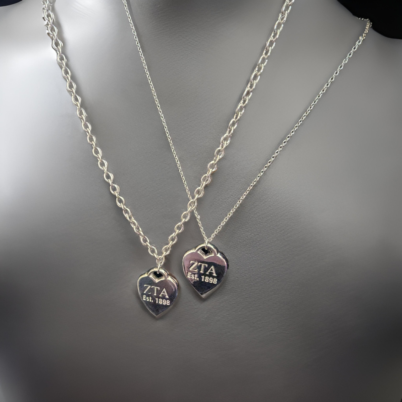 Zeta Heart Tag Sterling Silver: 1.5mm chain - Shawn Paul Jewelry Zeta Heart Tag Sterling Silver: 1.5mm chain - Shawn Paul Jewelry