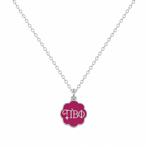 Greek Letters Charm Necklace 1.5mm Chain - Silver