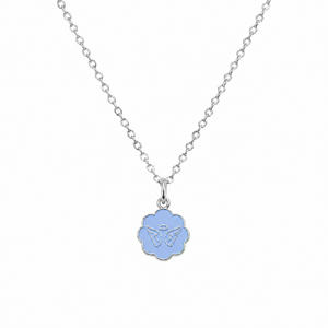 Angel Wings Charm Necklace 1.5mm Chain - Silver