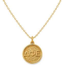 Gold Necklace with Coin Charm