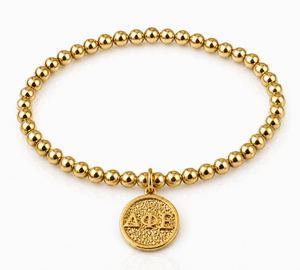 Gold Bead Coin Charm Bracelet