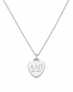 Color Pop Heart Tag Necklace  - Silver