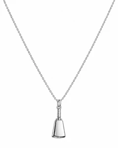 Cowbell Charm Necklace - Silver