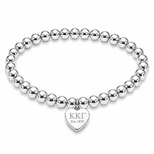 Color Pop Heart Tag Silver Bracelet