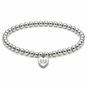 mini heart color pop bracelet - silver on silver bead