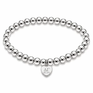 Color Pop Heart Tag Silver Bracelet