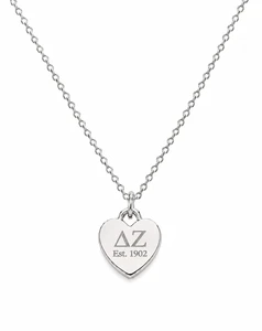 Color Pop Heart Tag Necklace  - Silver