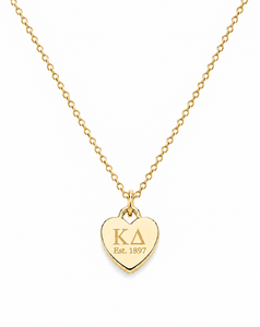 Color Pop Heart Tag Necklace  - Gold