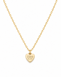 Color Pop Heart Tag Necklace  - Gold
