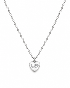 Color Pop Heart Tag Necklace  - Silver