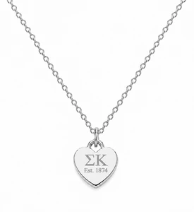 Color Pop Heart Tag Necklace  - Silver