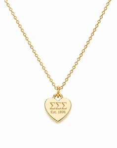 Color Pop Heart Tag Necklace  - Gold