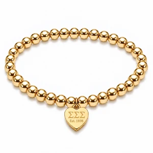 mini heart color pop bracelet - gold on gold bead