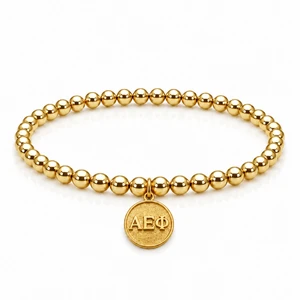 double-sided coin gold bead bracelet - aephi