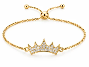 ZTA Pavé Crown Bolo Cinch Bracelet – Gold