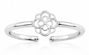 Infinity Rose Adjustable Ring - Stainless Silver