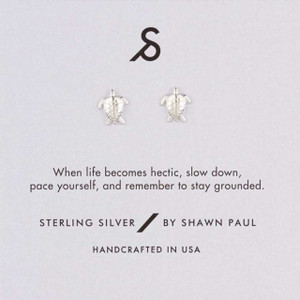turtle earrings, silver plated