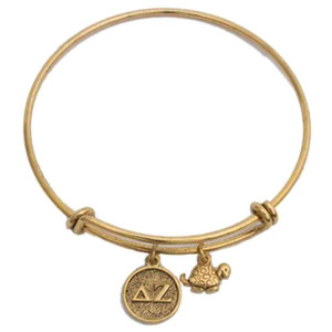 delta zeta bracelet, gold plated