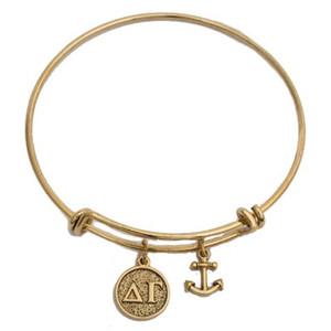 delta gamma bracelet, gold plated