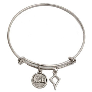 kappa alpha theta bracelet, silver plated