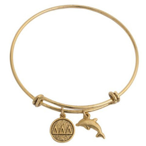 delta delta delta bracelet, gold plated