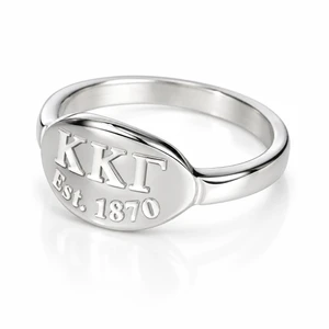sterling silver oval tag ring - kappa
