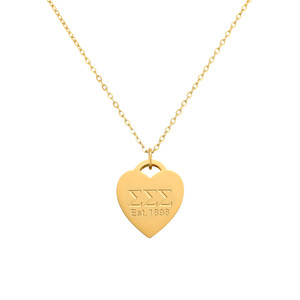 Sigma Sigma Sigma - Heart Tag Necklace(1.5MM Chain) Sigma Sigma Sigma - Heart Tag Necklace(1.5MM Chain)