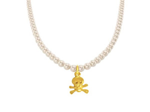 Pearl Necklace w/ Skull and Crossbones Pearl Necklace w/ Skull and Crossbones