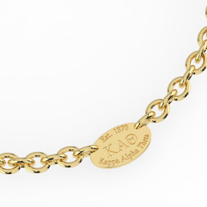 Gold Return to Tiffany Inspired Oval Tag Necklace - Kappa Alpha Theta Gold Return to Tiffany Inspired Oval Tag Necklace - Kappa Alpha Theta