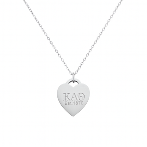 Theta Heart Tag Sterling Silver: 1.5mm chain